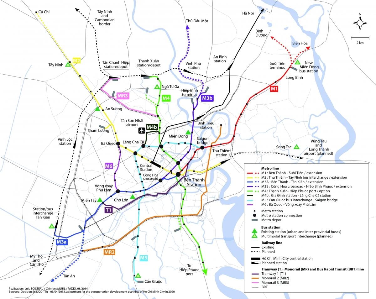 胡志明市的地铁图