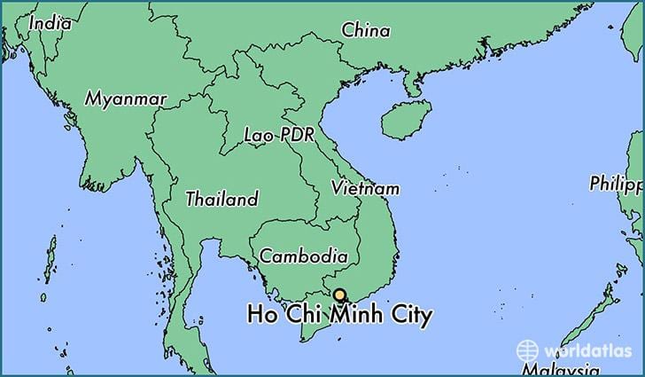 地图胡志明市的世界