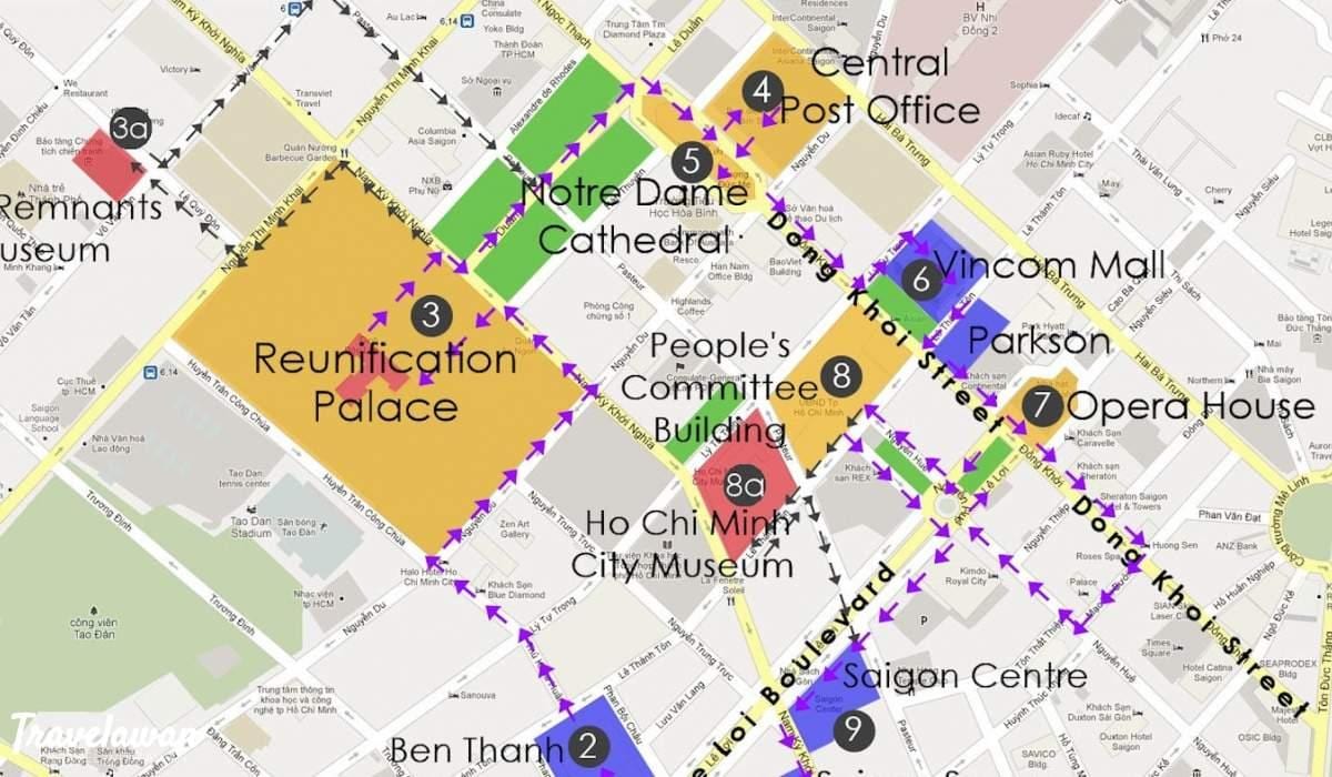 胡志明城市游览地图
