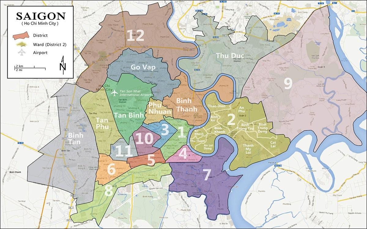 地图的地区9胡志明市 